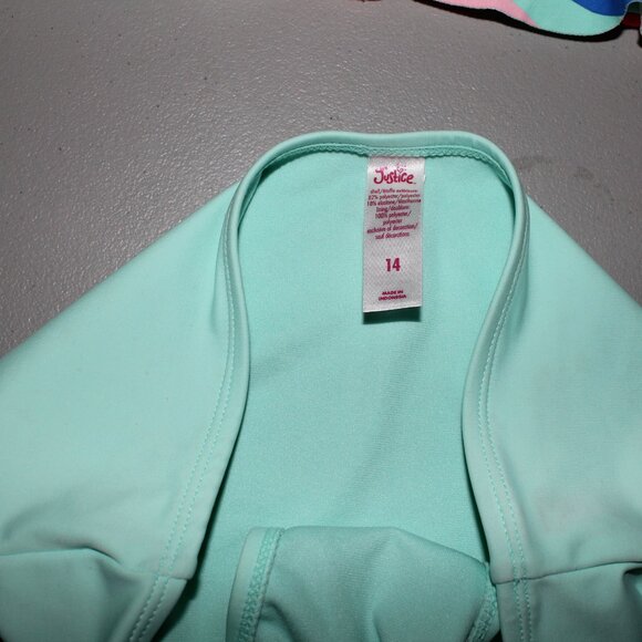 Multi Color 2 Pcs Justice Tankini Swimsuit Size 14 - Picture 4 of 10